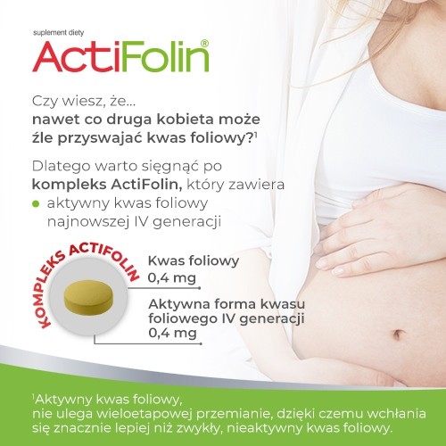 Miniaturka artykułu - #1 POLSKI LEK ActiFolin 0,8 mg - 30 tabletek