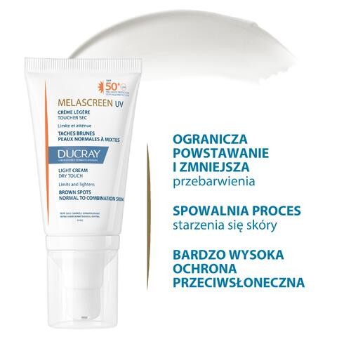 Miniaturka artykułu - #1 DUCRAY MELASCREEN UV Lekki krem SPF50+, 40ml