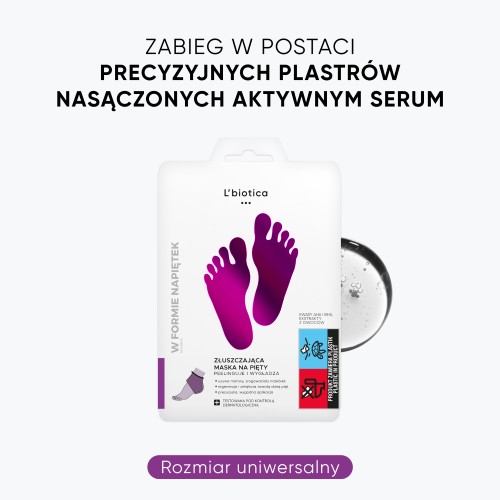 Miniaturka artykułu - #0 L'BIOTICA maska złuszczająca na pięty - 1 para