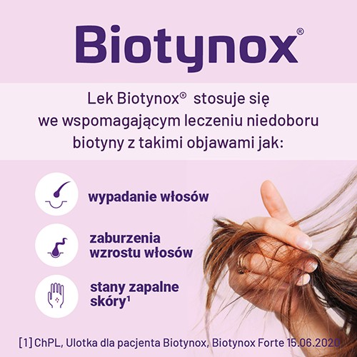 Miniaturka artykułu - #1 Biotynox tabl. 5 mg - 60 tabletek  biotyna na wypadanie włos&oacute;w