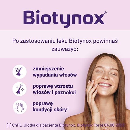 Zdjęcie produktu - 2 Biotynox tabl. 5 mg - 60 tabletek  biotyna na wypadanie włos&oacute;w