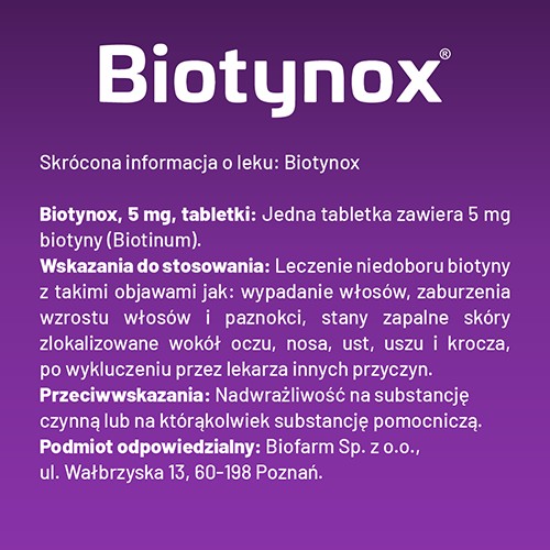 Zdjęcie produktu - 3 Biotynox tabl. 5 mg - 60 tabletek  biotyna na wypadanie włos&oacute;w