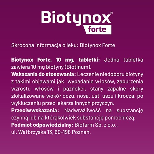 Zdjęcie produktu - 4 Biotynox Forte  Lek z biotyną 10 mg - 30 tabl.