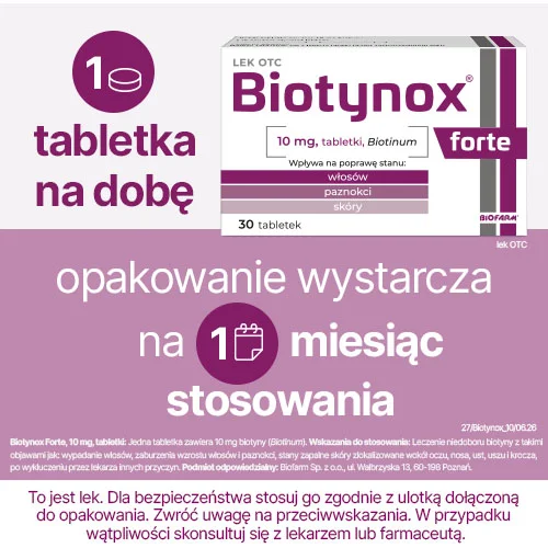 #3 – Biotynox Forte  Lek z biotyną 10 mg - 30 tabl.