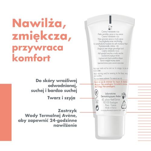 Miniaturka artykułu - #1 AVENE HYDRANCE Krem nawilżający bogata konsystencja, 40ml