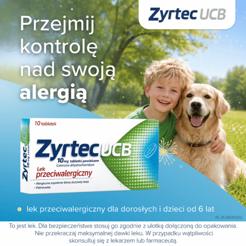 Miniaturka artykułu - #0 Zyrtec UCB 10 mg, 10 tabletek - lek na alergię