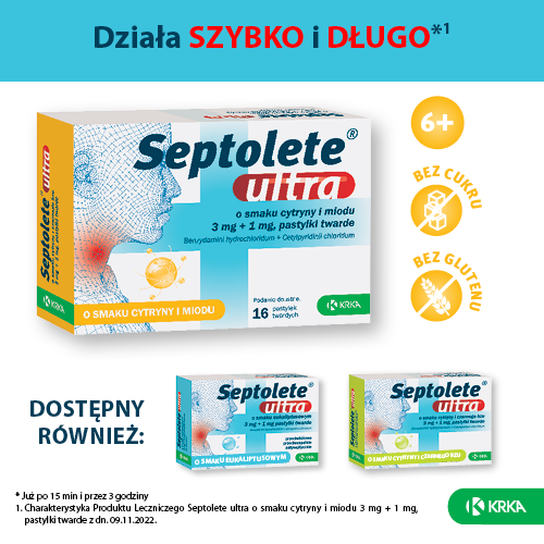 Zdjęcie produktu - 2 Septolete Ultra cytryna mi&oacute;d, 16 pastylek