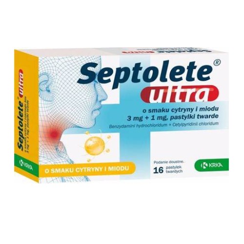 Zdjęcie produktu - 3 Septolete Ultra cytryna mi&oacute;d, 16 pastylek