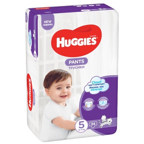 Zdjęcie produktu - 7 HUGGIES Pants Jumbo 5 Pieluchomajtki 12-17kg - 34szt.