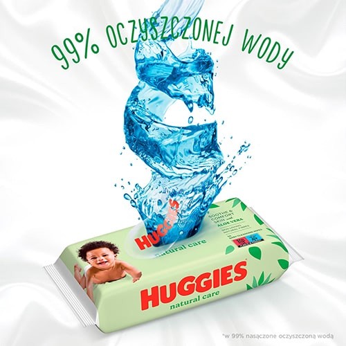 Zdjęcie produktu - 3 Huggies Natural Care Chusteczki nawilżane, 3 x 56 szt.