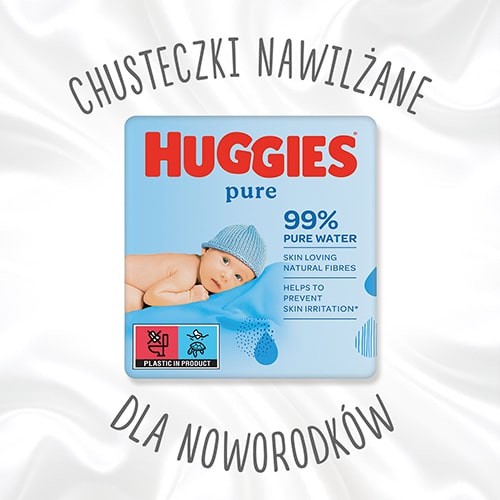 Zdjęcie produktu - 0 HUGGIES Pure Chusteczki nawilżane - 3x56szt.