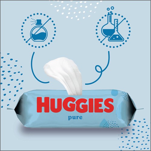 #4 – HUGGIES Pure Chusteczki nawilżane - 3x56szt.