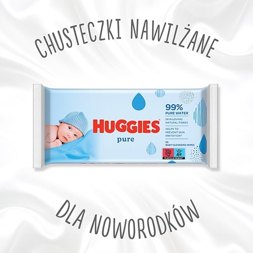Zdjęcie produktu - 0 HUGGIES Pure Chusteczki nawilżane - 56szt.