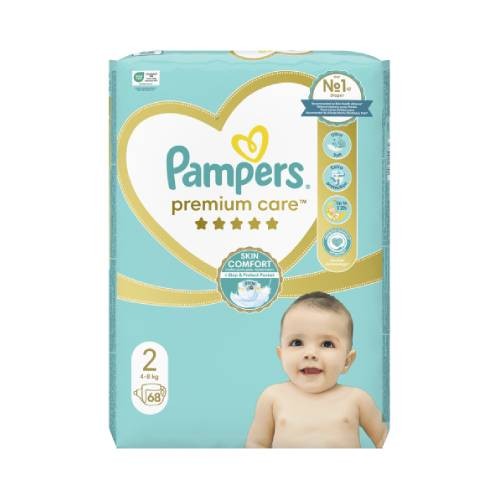 Miniaturka artykułu - #0 Pampers Premium Care Pieluszki dla dzieci rozmiar 2, 4-8kg, 68 szt.