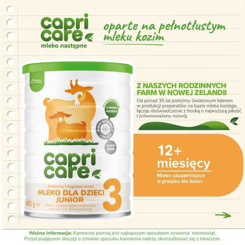 #0 – Capricare 3 Mleko dla dzieci Junior powyżej 12. miesiąca życia, 400 g
