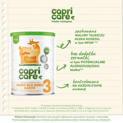 #2 – Capricare 3 Mleko dla dzieci Junior powyżej 12. miesiąca życia, 400 g