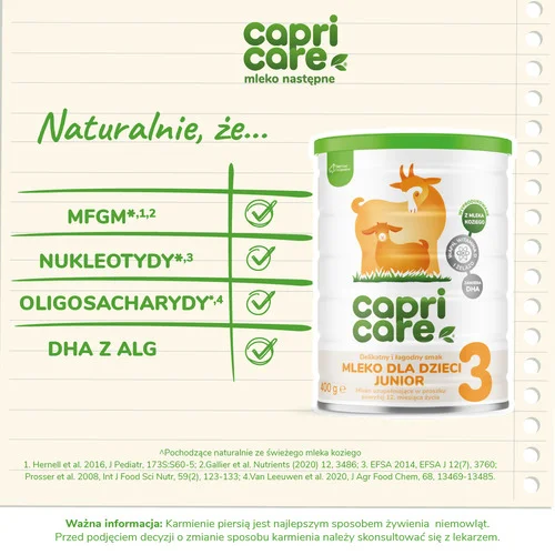 #3 – Capricare 3 Mleko dla dzieci Junior powyżej 12. miesiąca życia, 400 g