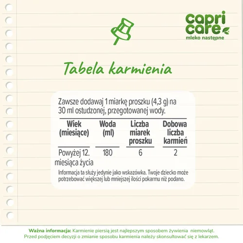 #6 – Capricare 3 Mleko dla dzieci Junior powyżej 12. miesiąca życia, 400 g