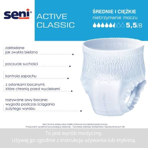 Miniaturka artykułu - #1 SENI ACTIVE CLASSIC XL, 30szt. - Majtki chłonne