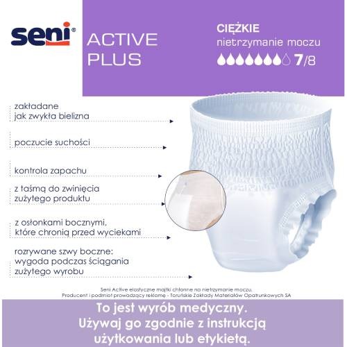 Miniaturka artykułu - #0 SENI ACTIVE PLUS XL, 10szt. - Elastyczne majtki chłonne