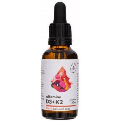 Miniaturka artykułu - #0 Witamina D3+K2 Forte krople - 30 ml Aura Herbals