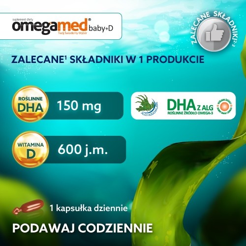 Miniaturka artykułu - #1 Omegamed Baby+D 6m+, 30 kaps. twistoff 