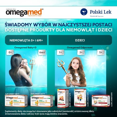 Zdjęcie produktu - 4 Omegamed Baby+D 6m+, 30 kaps. twistoff 