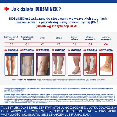 Miniaturka artykułu - #1 Diosminex 500mg, 60tabl. powl.