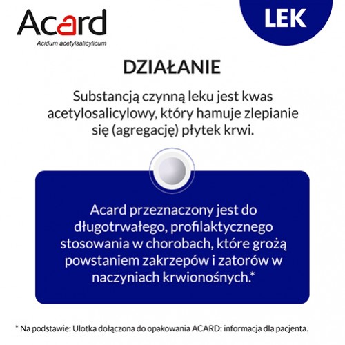 Miniaturka artykułu - #0 Acard 150 mg tabletki dojelitowe, 60tabletek