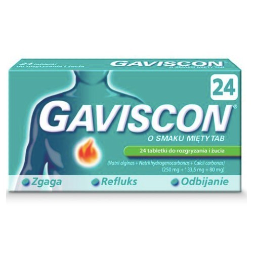 #8 – Gaviscon o smaku mięty, 24 tabl. - lek na zgagę i refluks