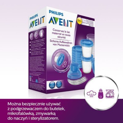 Miniaturka artykułu - #0 AVENT Pojemniki na pokarm 180ml SCF619/05 
