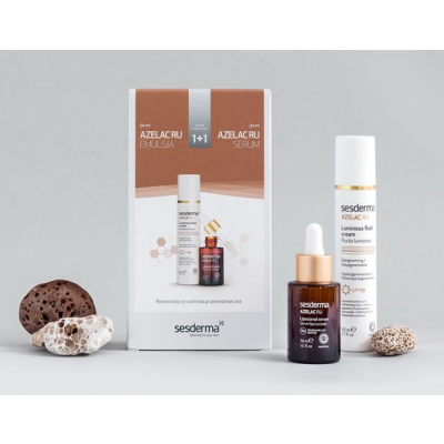 Miniaturka artykułu - #0 SESDERMA Zestaw AZELAC RU EMULSJA ROZŚWIETLAJĄCA SPF50, 50 ml + SERUM, 30 ml