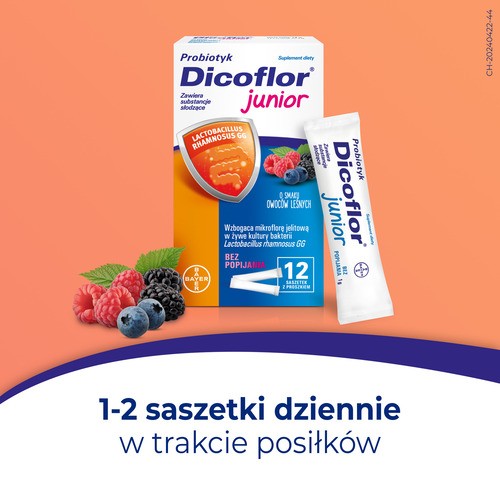 Zdjęcie produktu - 5 Dicoflor Junior Owoce leśne, 12 sasz.