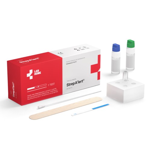 Miniaturka artykułu - #0 LAB.HOME STREP A'LERT Test na paciorkowce StrepA (angina + szkarlatyna)