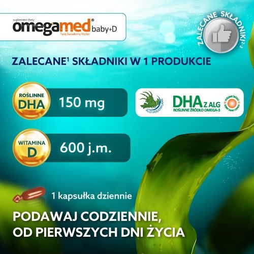 Miniaturka artykułu - #1 Omegamed Baby+D 0+, 60 kaps.