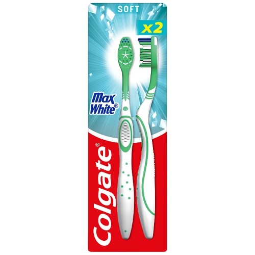 Zdjęcie produktu - 0 Colgate Max White Szczoteczka do zęb&oacute;w miękka, 2 szt.
