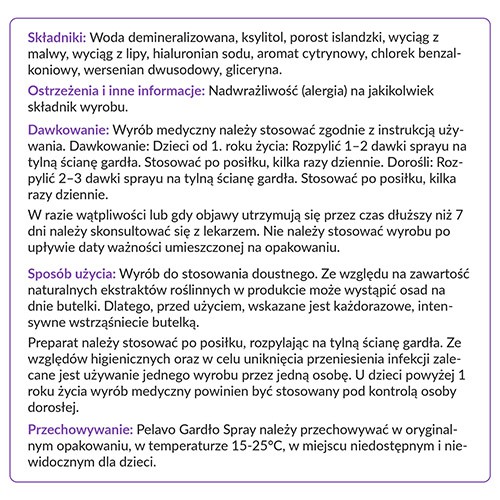 Zdjęcie produktu - 3 Pelavo Gardło Spray, 30ml