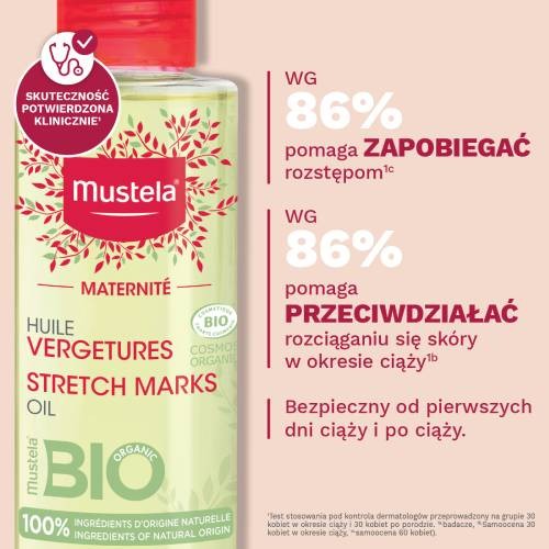 Miniaturka artykułu - #0 Mustela Bio Maternite Olejek na rozstępy, 105 ml