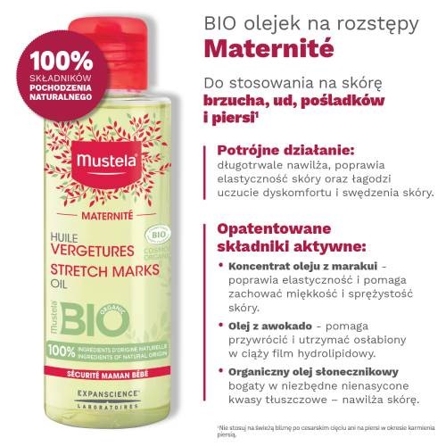 Zdjęcie produktu - 2 Mustela Bio Maternite Olejek na rozstępy, 105 ml