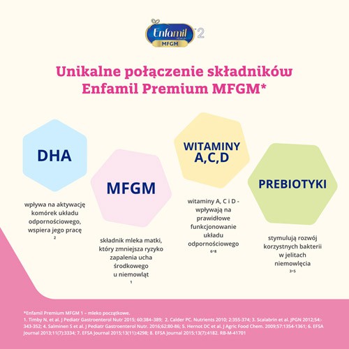 Miniaturka artykułu - #1 ENFAMIL PREMIUM MFGM 2 Mleko następne powyżej 6. miesiąca, 3200g (4*800g)