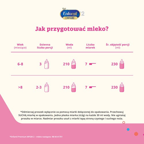Zdjęcie produktu - 3 ENFAMIL PREMIUM MFGM 2 Mleko następne powyżej 6. miesiąca, 3200g (4*800g)