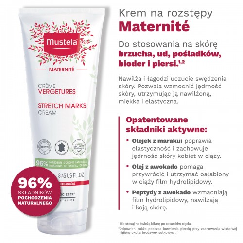 Zdjęcie produktu - 2 Mustela Maternite krem na rozstępy, 250 ml