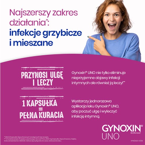 Zdjęcie produktu - 2 Gynoxin UNO 600mg, 1 globulka