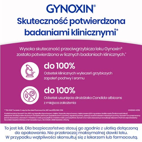 Zdjęcie produktu - 5 Gynoxin UNO 600mg, 1 globulka