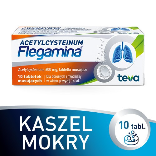 Miniaturka artykułu - #0 Flegamina ACC Acetylcysteinum 600 mg, 10 tabletki musujące