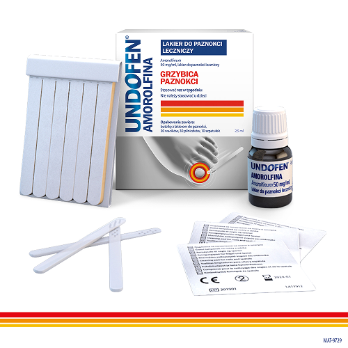 Zdjęcie produktu - 2 Undofen Amorolfina Lakier leczniczy do paznokci,  2,5 ml