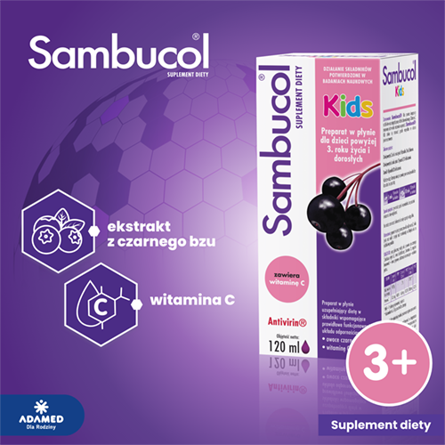 Miniaturka artykułu - #1 Sambucol Kids płyn, 120 ml