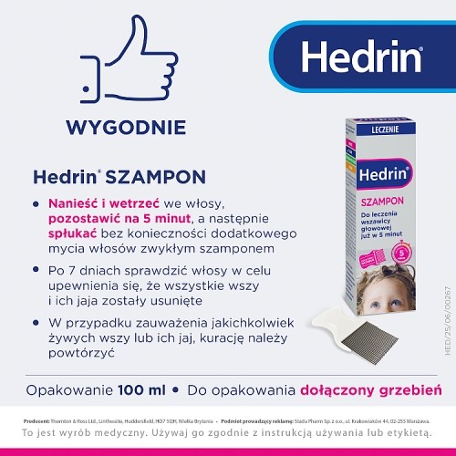 Zdjęcie produktu - 4 Hedrin Szampon, 100 ml
