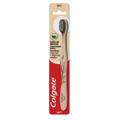 Zdjęcie produktu - 0 COLGATE Szczoteczka do zęb&oacute;w bamboo z węglem soft, 1 szt.