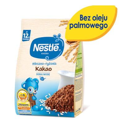 Zdjęcie produktu - 0 NESTLE kaszka mleczno-ryżowa kakao, 230g